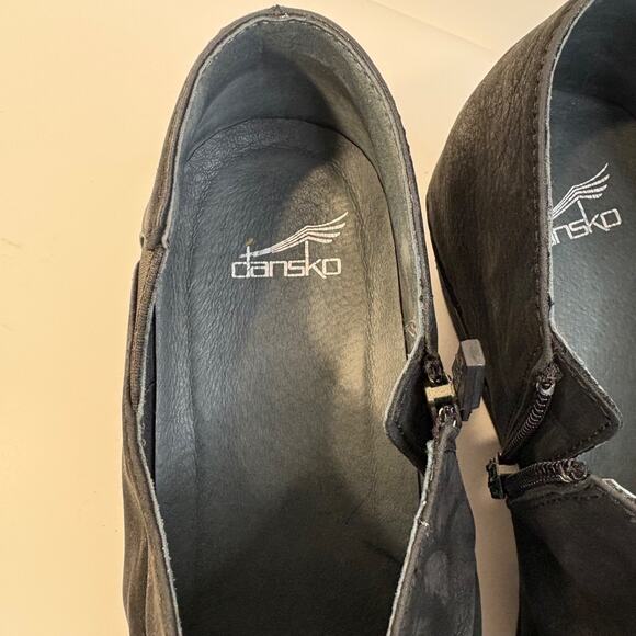 Dansko Sheena Slouchy Black Leather Wedge Bootie Women’s Size 41/10.5 - Picture 8 of 14